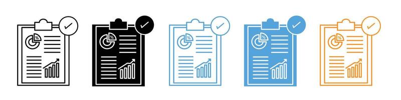 Analytical Business Finance Report and Data Chart Icons for Financial Insights vector