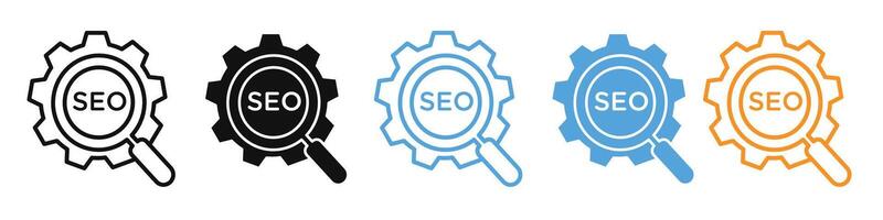 SEO Adjustment and Website Ranking Icon for Digital Marketing Success vector