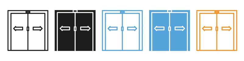 Modern Sensor-Based Sliding Door Icon for Automated Entrance Systems vector