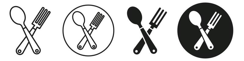 Eating Utensils Icon Including Spoon and Fork for Mealtime vector