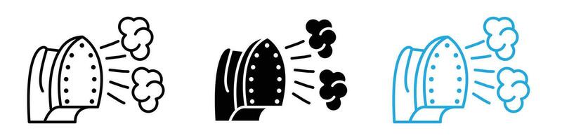 Steaming iron icon mark in filled style vector