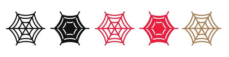 Icon depicting a spider's web, often associated with spooky and eerie settings vector