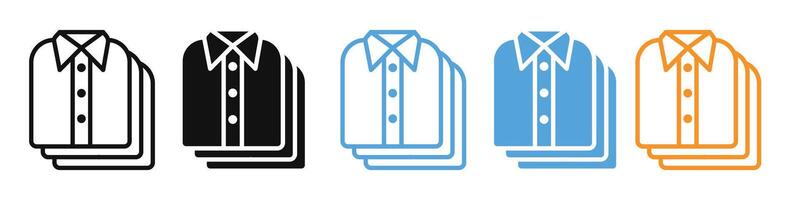 Icon of Neatly Folded Shirts Displayed in a Retail Store vector