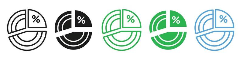 Financial Data Analysis Pie Chart Icon for Presentations and Reports vector