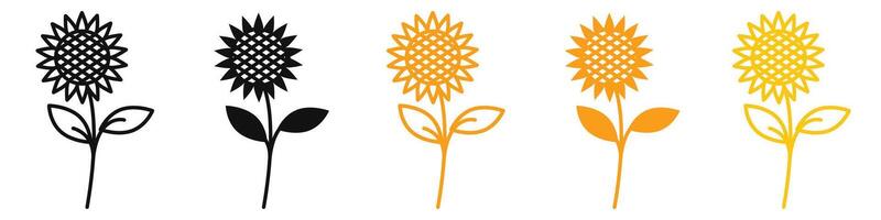 Sunflower icon mark in filled style vector