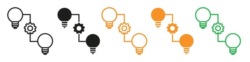 Brain and Idea Integration Icon for Innovative Thought Synthesis vector