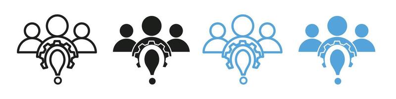 Teamwork icon mark in filled style vector