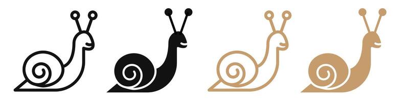 Snail icon mark in filled style vector