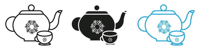Teapot icon mark in filled style vector