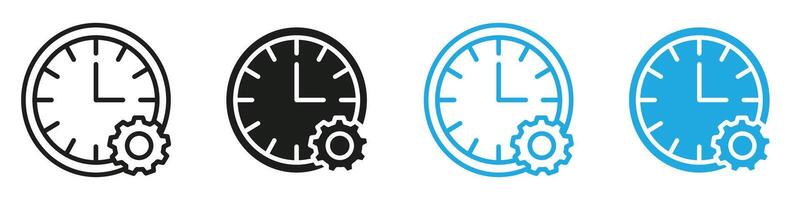 Icons for Time Saving Strategies in Project Management and Efficient Work Practices vector