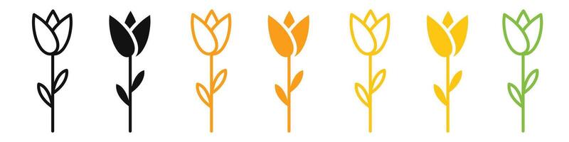 Tulip icon mark in filled style vector