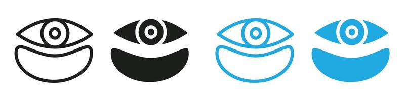 Under the eye patches icon mark in filled style vector