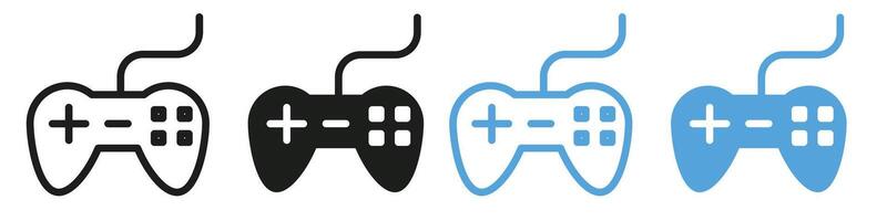 Interactive Gaming Joystick and Controller Icons for Electronic Play vector