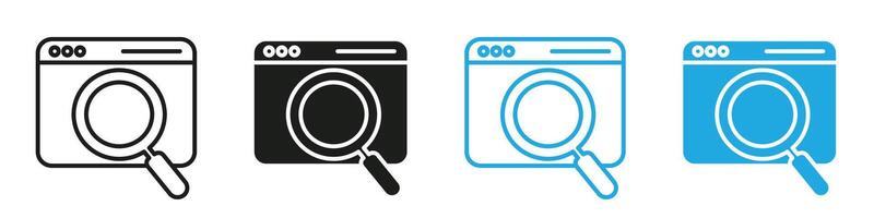 Web search icon mark in filled style vector