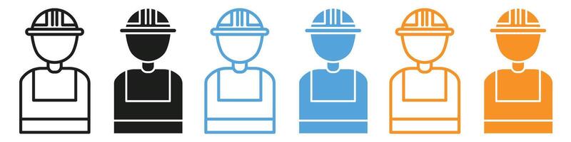 Worker icon set vector
