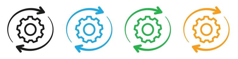 Workflow process icon mark in filled style vector