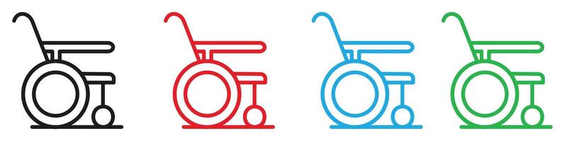 Wheelchair icon representing accessibility and mobility aids, ideal for healthcare facilities, disability services, and inclusive design projects vector