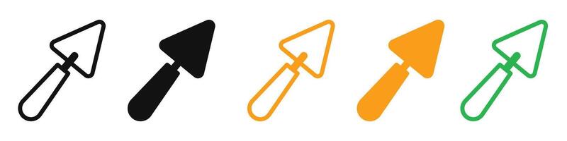 Trowel icon featuring construction and masonry tools, suitable for building, home improvement, and DIY projects vector
