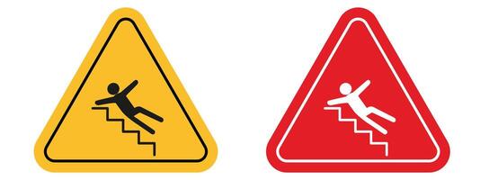 Alert for stairway ahead urging individuals to exercise caution vector
