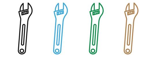 Versatile Wrench Icon for Mechanical Work, Repairs, and Tool Collections vector