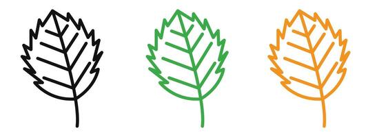 Birch leaf icon mark in filled style vector