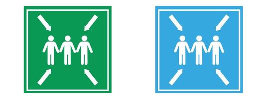 Assembly Point Graphic Representing Safety and Emergency Procedures vector