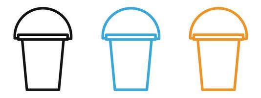Bucket Icon Showcasing Practical and Multi-Purpose Household Tool vector