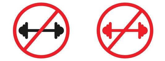 No weightlifting allowed indicating barbell use is forbidden in this area vector