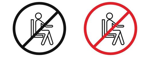 Safety Notice Do Not Sit Sign for Public Spaces and Prohibited Actions vector