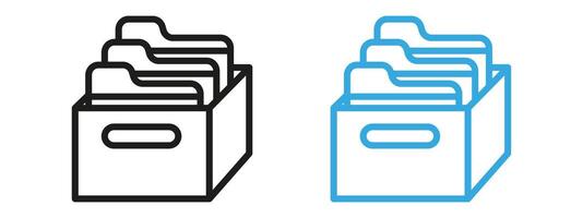 Folder box icon mark in filled style vector