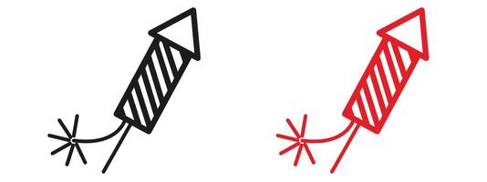 Fireworks Celebration Rocket Icon Ideal for Festive Event Designs vector