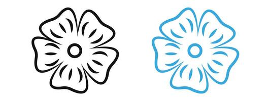 Flax flower icon mark in filled style vector
