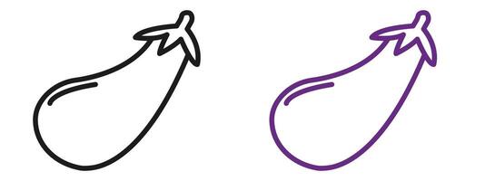Eggplant icon mark in filled style vector