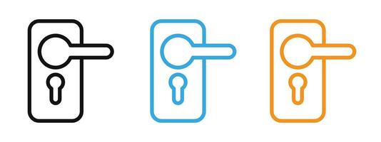 Door handle icon mark in filled style vector