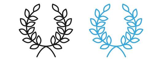 Laurel wreath icon mark in filled style vector