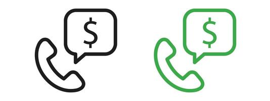 Loan call icon mark in filled style vector