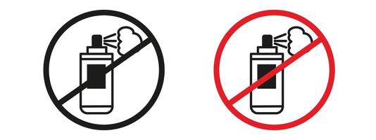 Prohibit aerosol sprays with this clear warning sign, featuring a no-spray icon and prohibition label, perfect for maintaining air quality and safety in restricted areas. vector