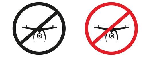 Drone Flying Forbidden Sign Protect Privacy and Safety in Restricted Airspace vector