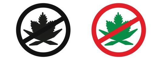 No marijuana use allowed sign, featuring a clear prohibition icon and warning label, ideal for drug-free zones and promoting health and safety. vector