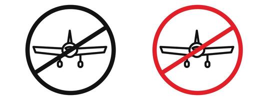 Airspace Restriction No Plane Sign for Safety Warnings and Prohibited Actions vector