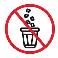 No Garbage Dumping Allowed Sign for Environmental Cleanliness and Waste Management vector