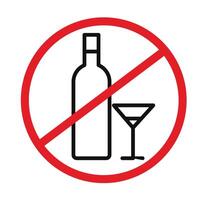 Prohibited alcohol consumption notice designating an alcohol-free zone vector