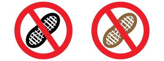 No Peanut Allowed Sign Prevent Allergic Reactions with Allergy Alerts vector