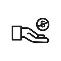 No Dollar Bills Accepted Sign for Financial Policies and Digital Payments vector