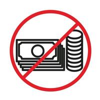 No Cash Accepted Sign for Digital Transactions and Security Policies vector