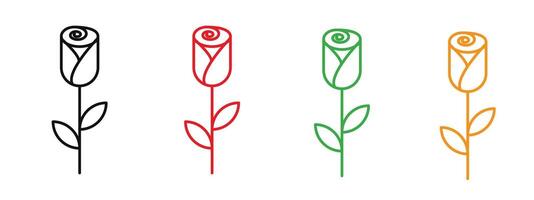 Rose Icon mark in filled style vector