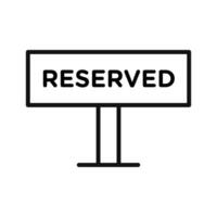 Reserved Sign Icon Perfect for Event Planning and Reservation Management vector