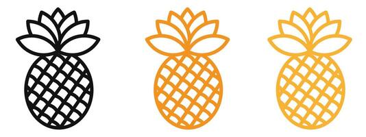 Pineapple icon mark in filled style vector