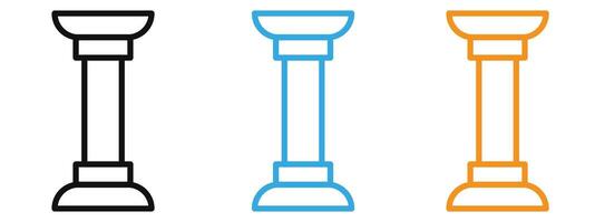 Pillar icon mark in filled style vector