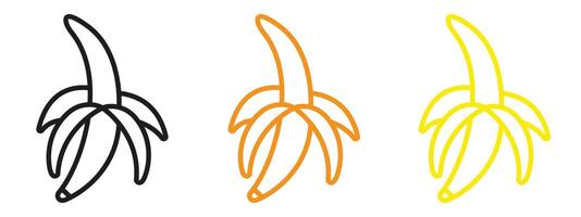 Peeled banana icon mark in filled style vector